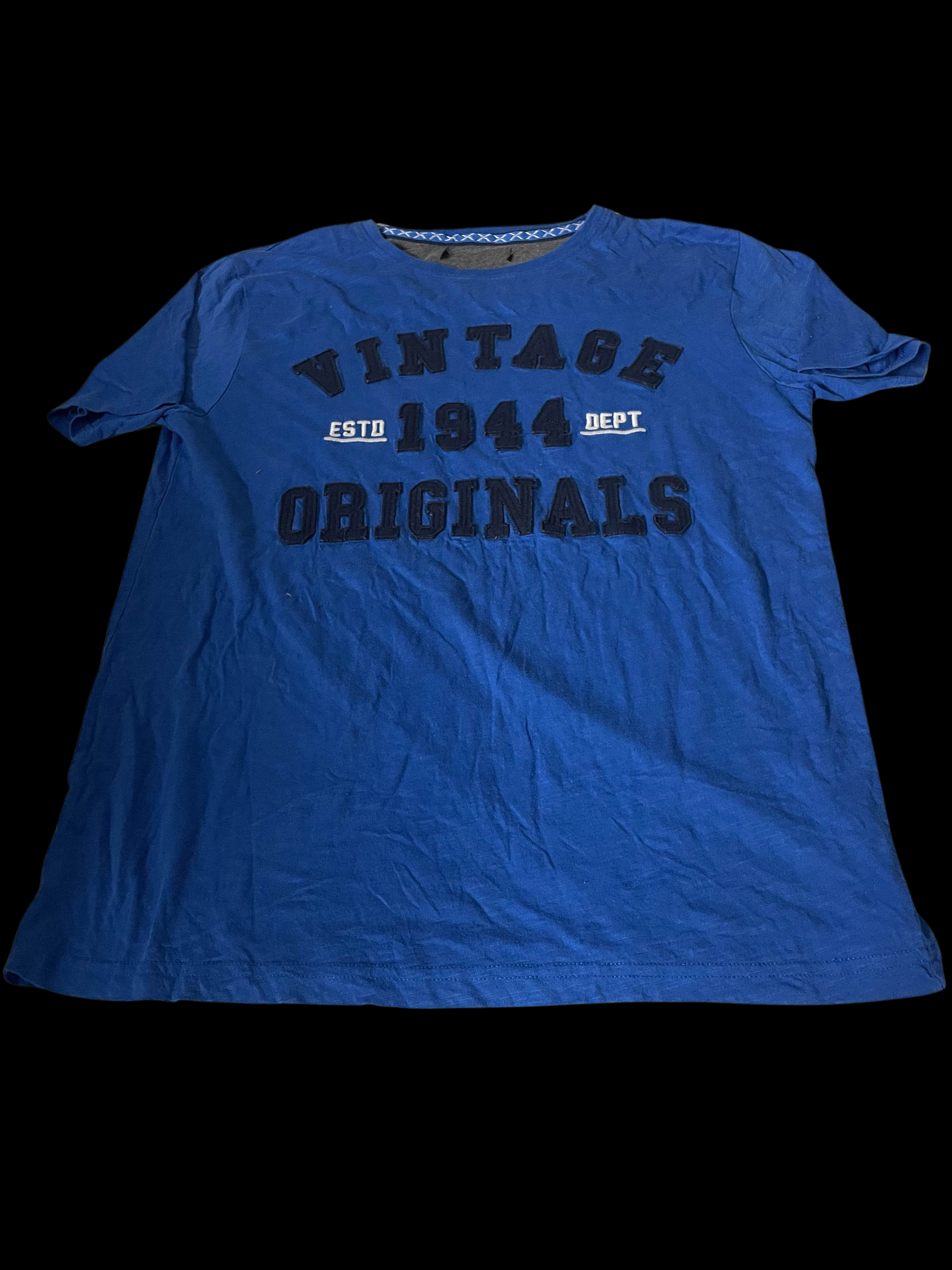 Vintage Est 1944 Originals graphics blue medium short sleeve tees