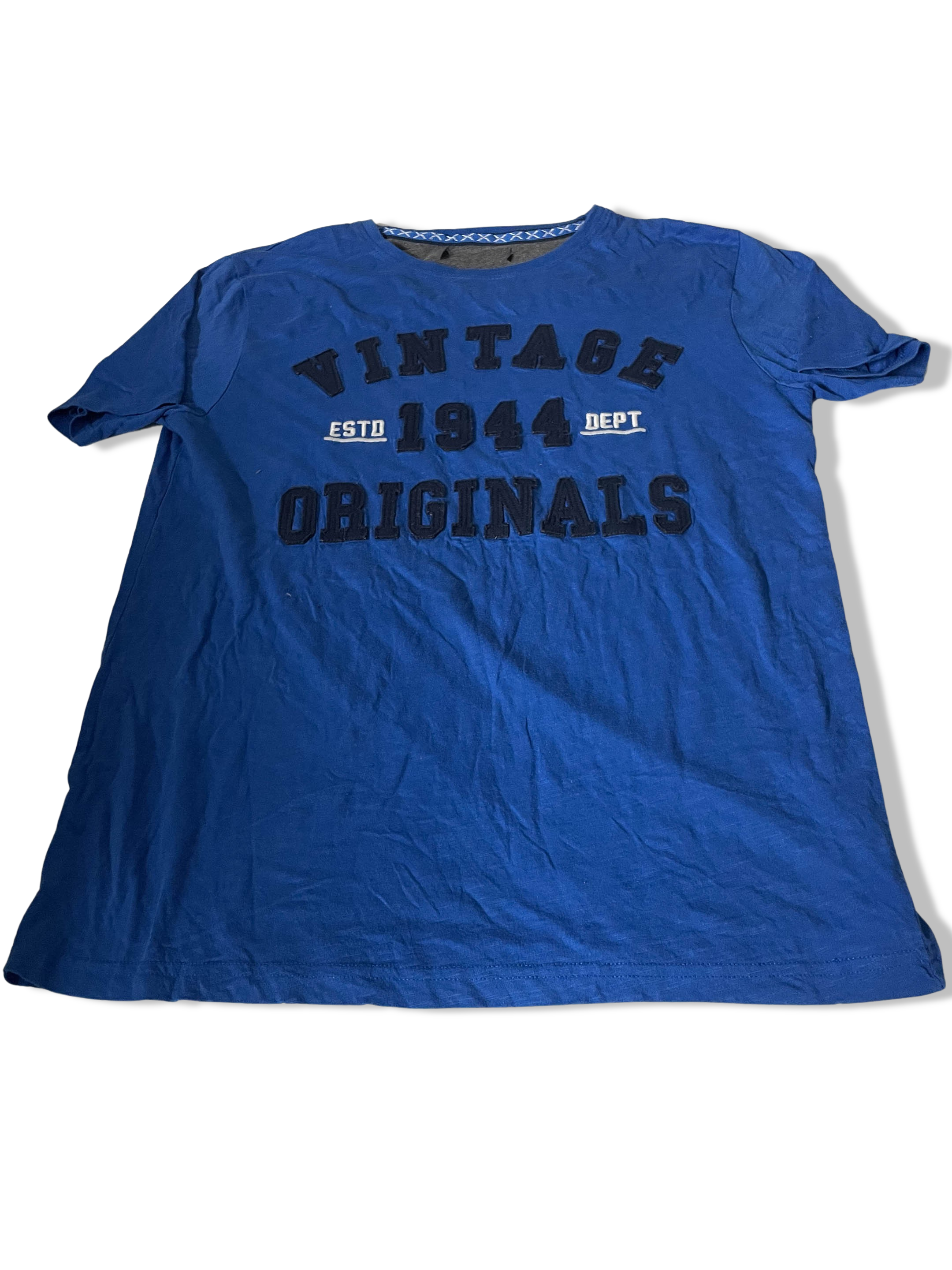 Vintage Est 1944 Originals graphics blue medium short sleeve tees