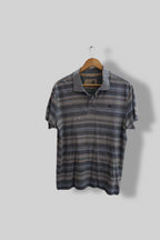 Vintage Mark & Spencer north coast grey multistriped medium polo shirt