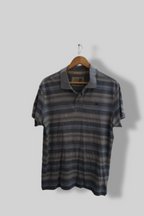 Vintage Mark & Spencer north coast grey multistriped medium polo shirt