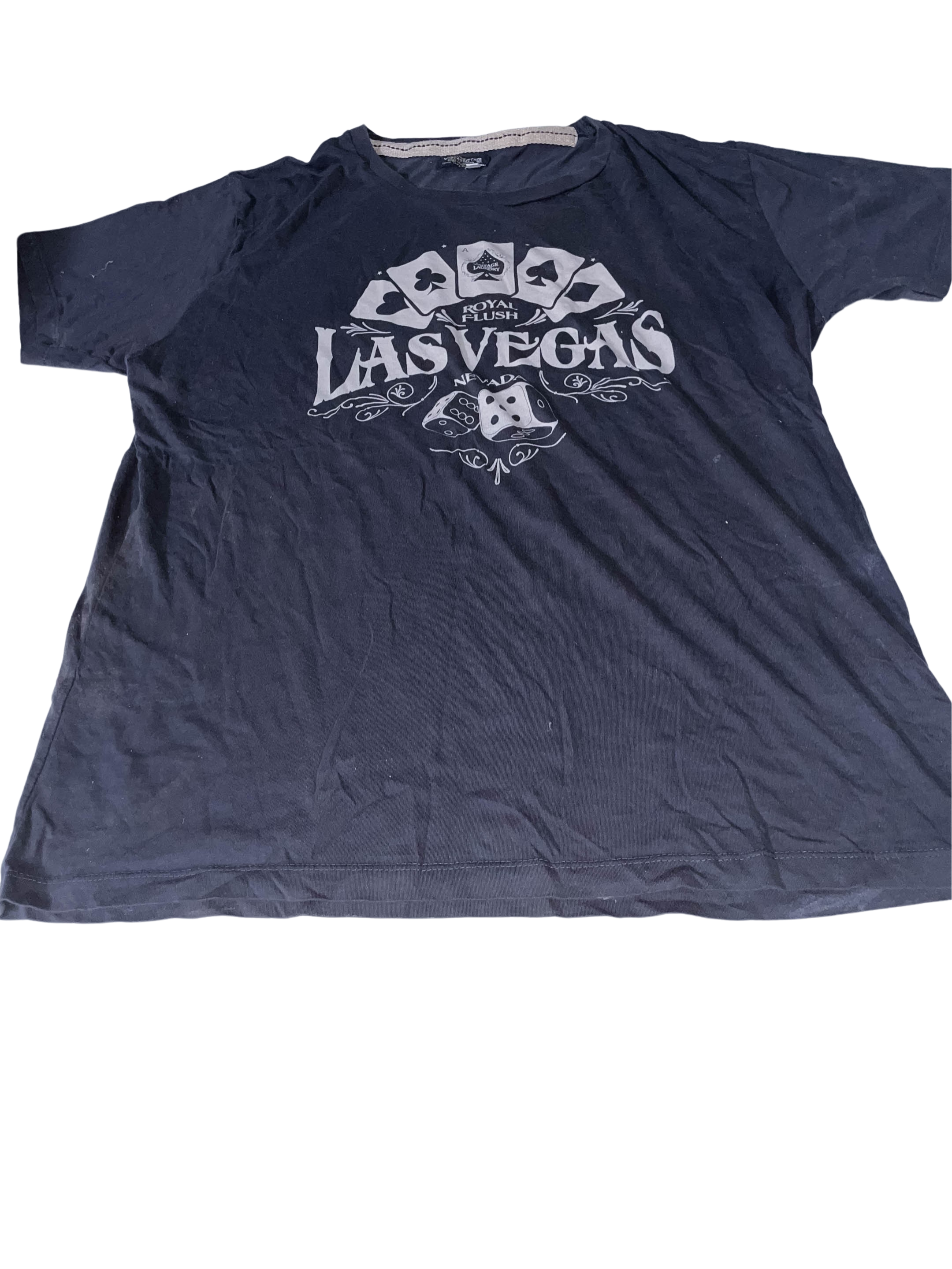 Vintage Las Vegas Nevada Royal Flush graphics black tees XXL