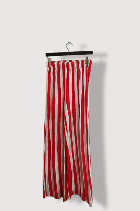 Vintage Womens cotton regular fit western red and white stripped pant uk 8