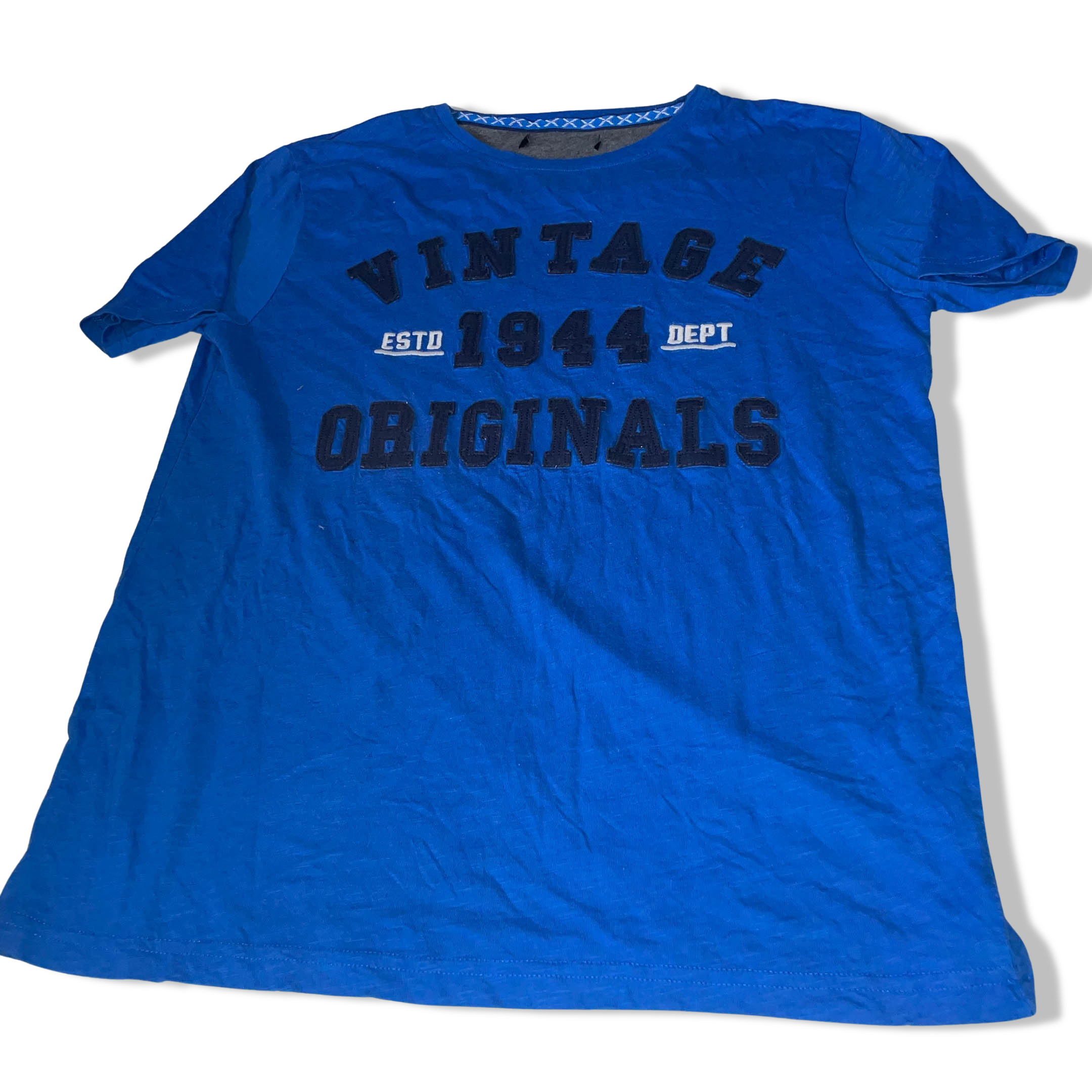 Vintage Est 1944 Originals graphics blue medium short sleeve tees