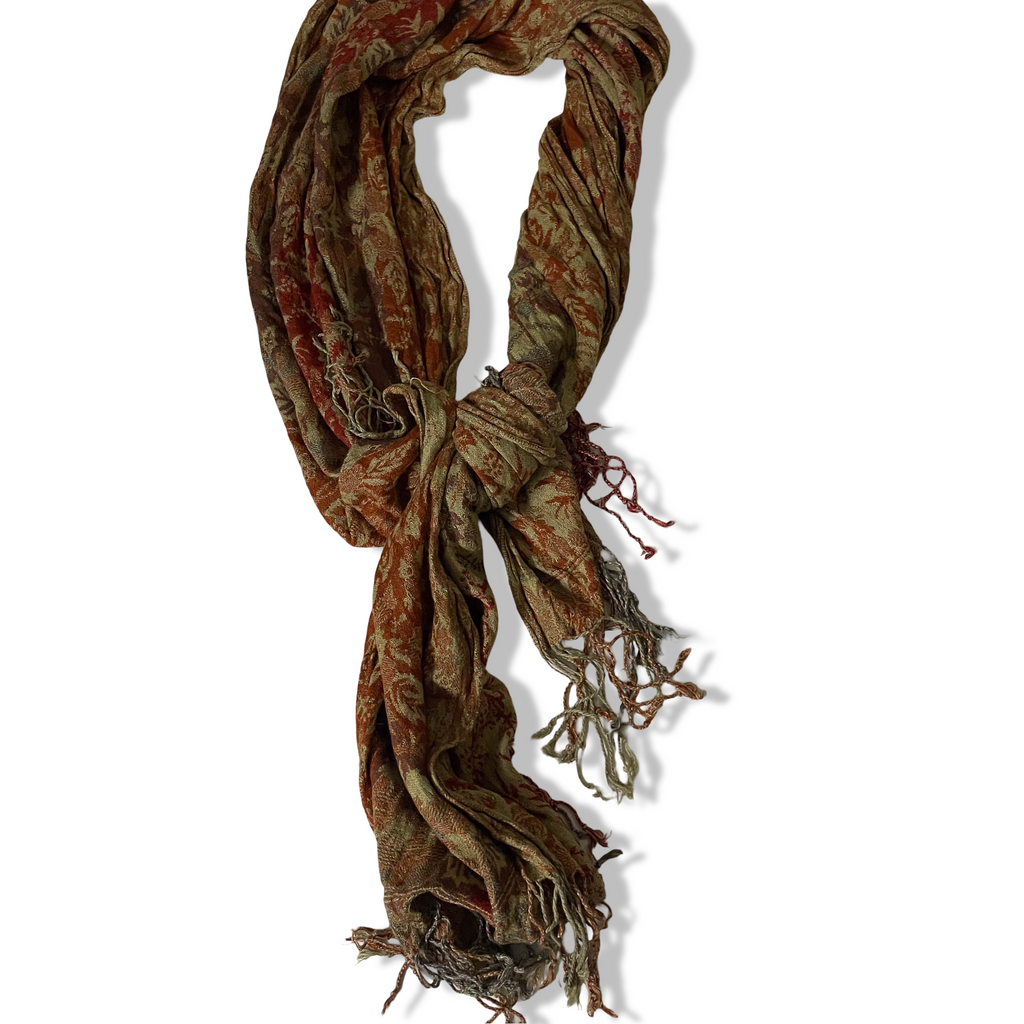 Vintage womens multicoloured floral pashmina scarf L 66 W 20| SKU 3744