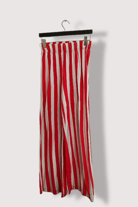 Vintage Womens cotton regular fit western red and white stripped pant uk 8