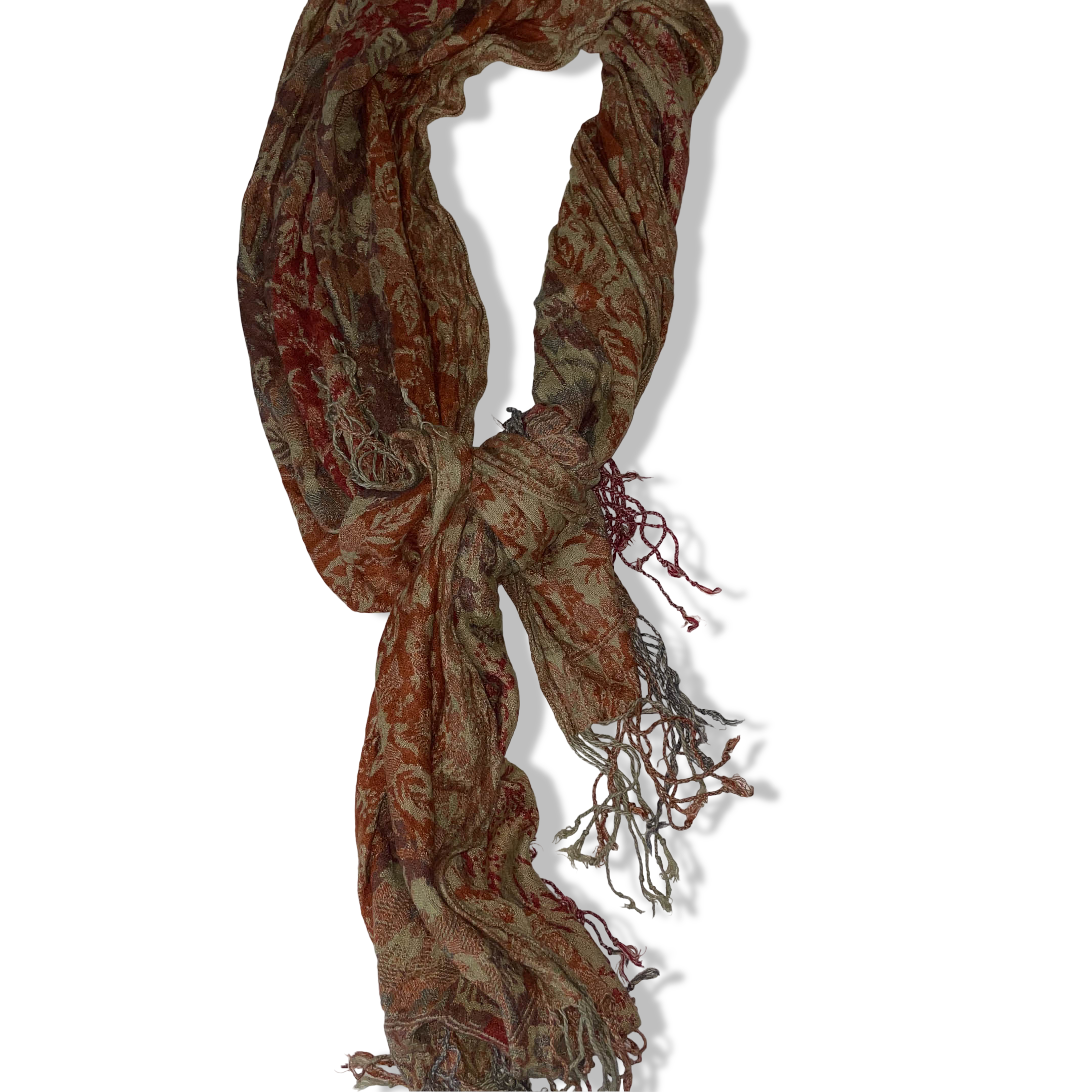 Vintage womens multicoloured floral pashmina scarf L 66 W 20| SKU 3744