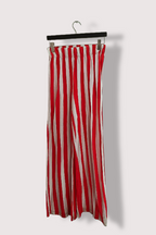 Vintage Womens cotton regular fit western red and white stripped pant uk 8