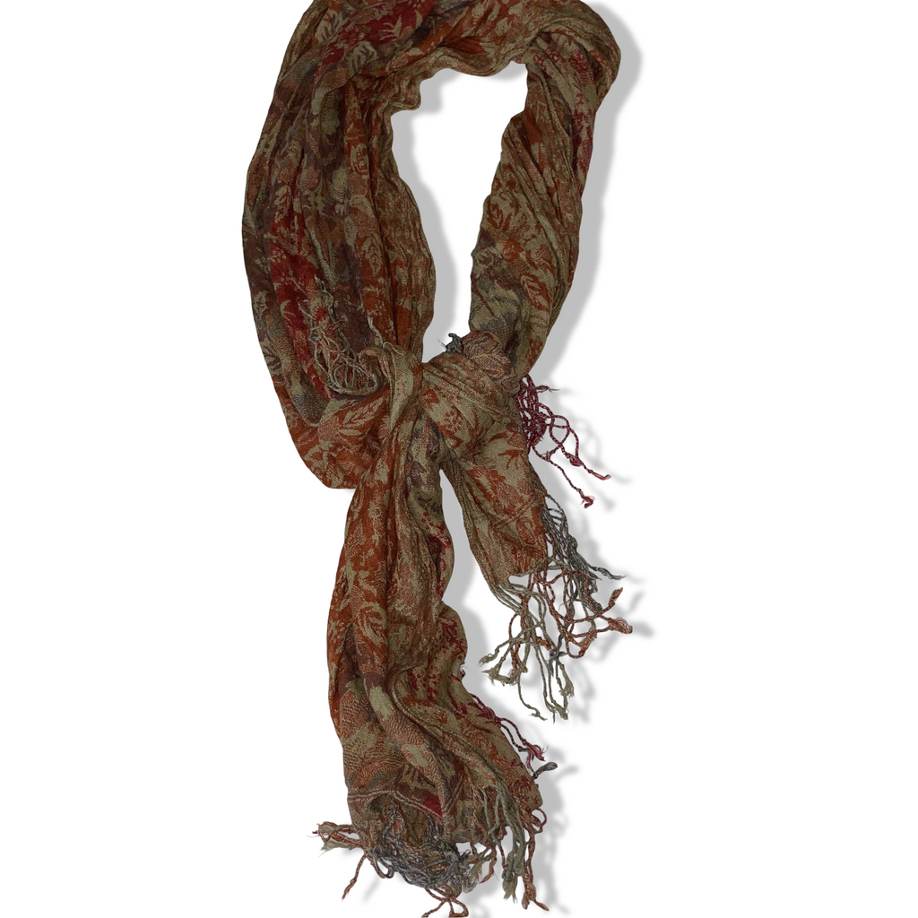 Vintage womens multicoloured floral pashmina scarf L 66 W 20| SKU 3744