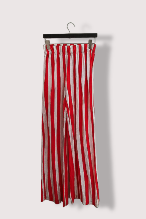 Vintage Womens cotton regular fit western red and white stripped pant uk 8
