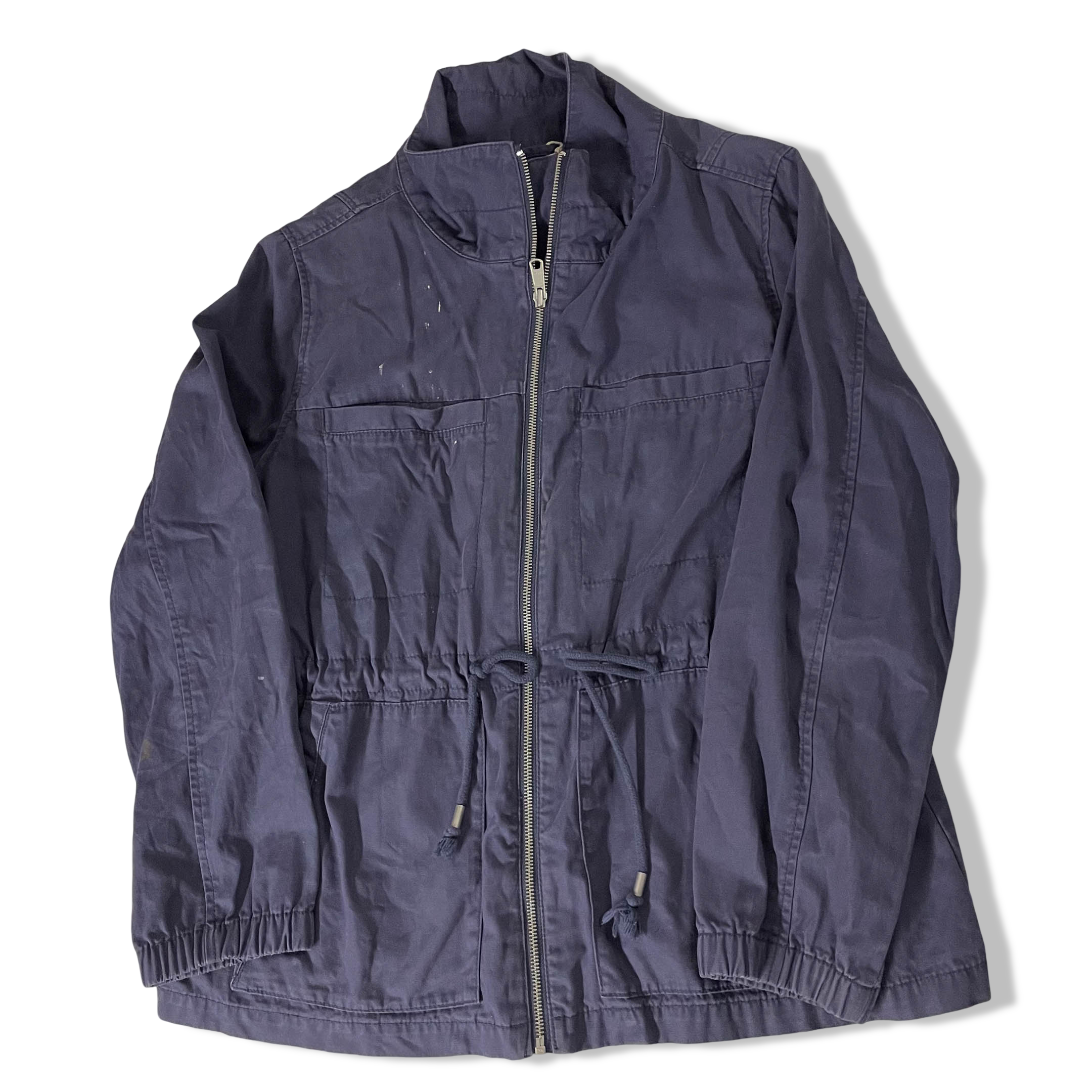 Vintage Old navy womens Navy made in Vietnam Trench coat full zip in XL|SKU 3699