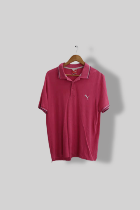 Vintage Puma sport lifestyle pink mens large polo shirt
