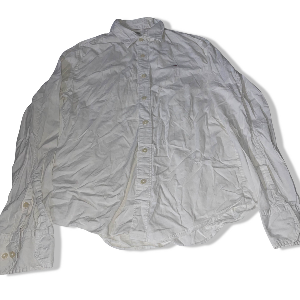 Vintage Tommy Hilfiger Denim small white mens long sleeve authentic shirt