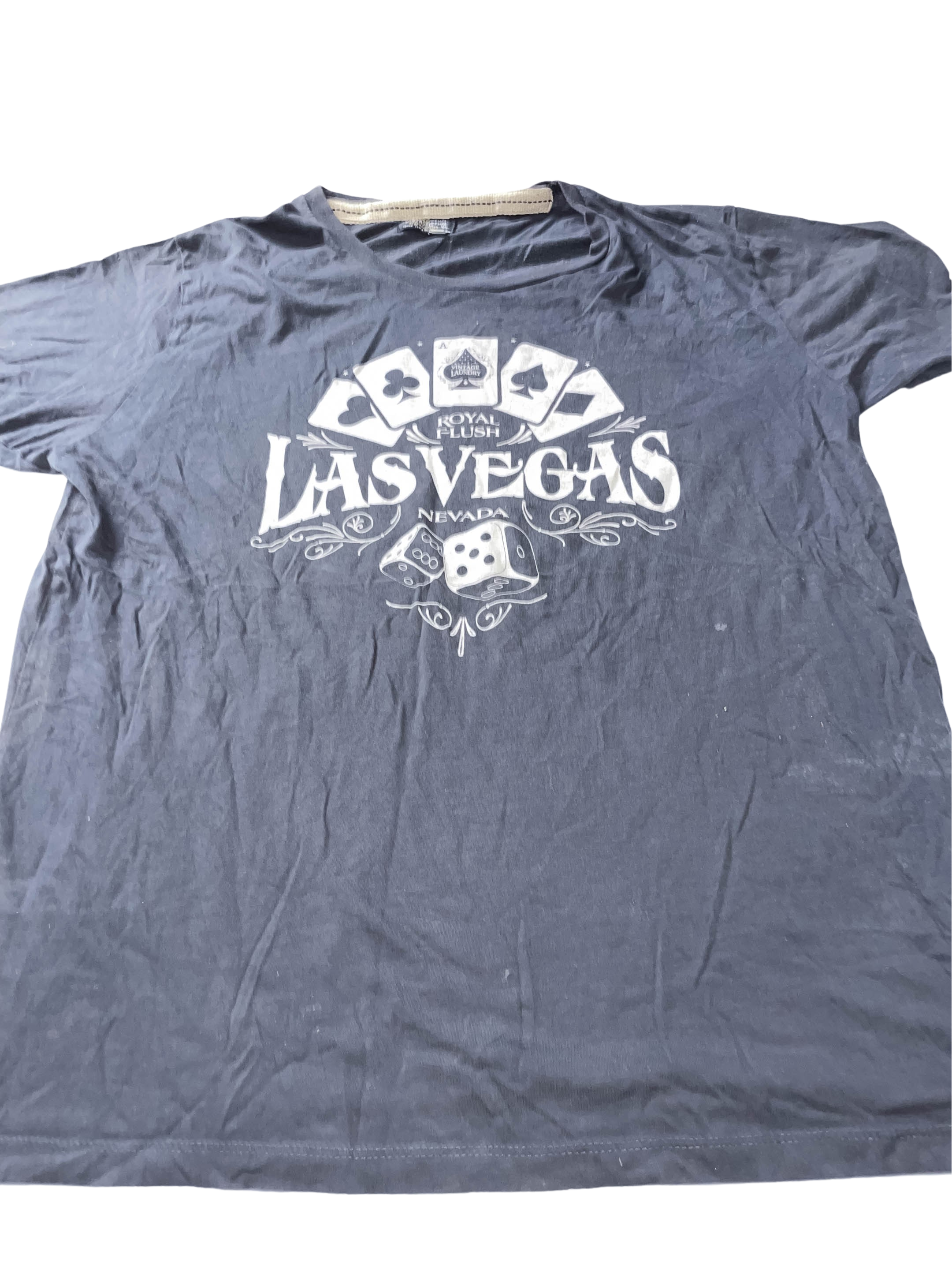 Vintage Las Vegas Nevada Royal Flush graphics black tees XXL