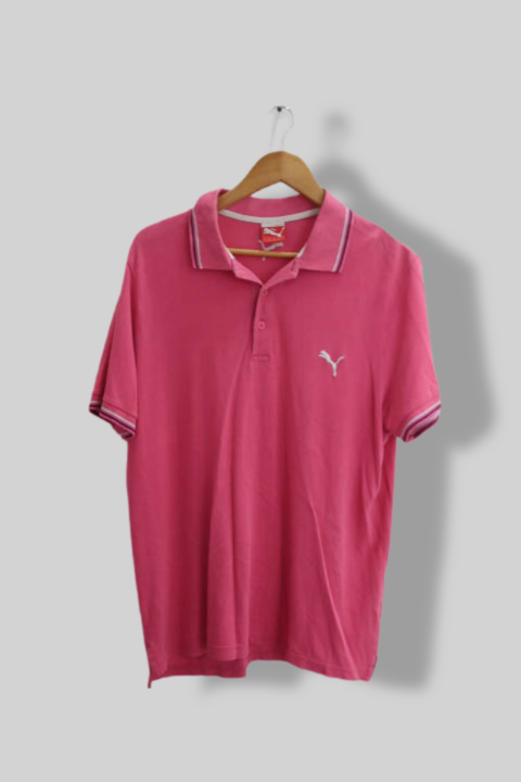 Vintage Puma sport lifestyle pink mens large polo shirt
