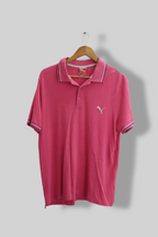 Vintage Puma sport lifestyle pink mens large polo shirt
