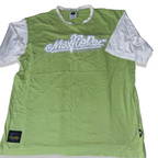 Vintage Lemon green Maxflopl graphics XL colourblock roundneck tees