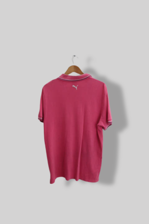 Vintage Puma sport lifestyle pink mens large polo shirt