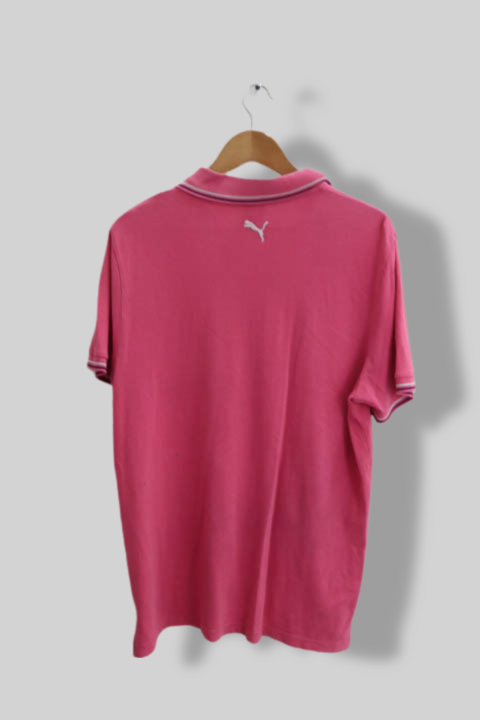 Vintage Puma sport lifestyle pink mens large polo shirt