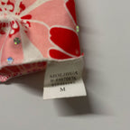 Vintage women's studded multi floral print polyester scarf L 44 W 15| SKU 3745