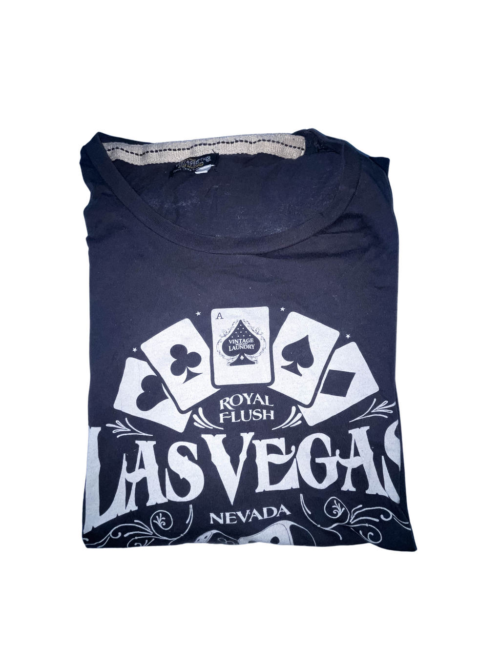 Vintage Las Vegas Nevada Royal Flush graphics black tees XXL