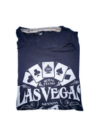 Vintage Las Vegas Nevada Royal Flush graphics black tees XXL