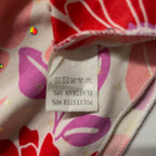 Vintage women's studded multi floral print polyester scarf L 44 W 15| SKU 3745