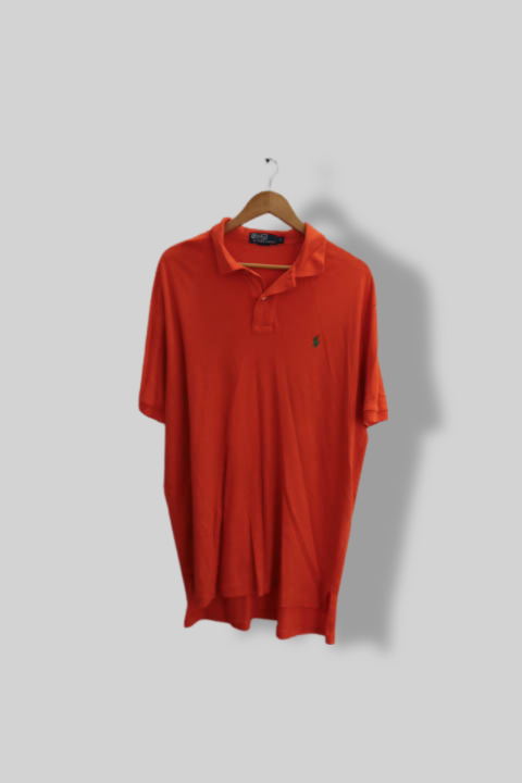 Vintage Mens Orange Polo Ralph Lauren regular fit large polo shirt