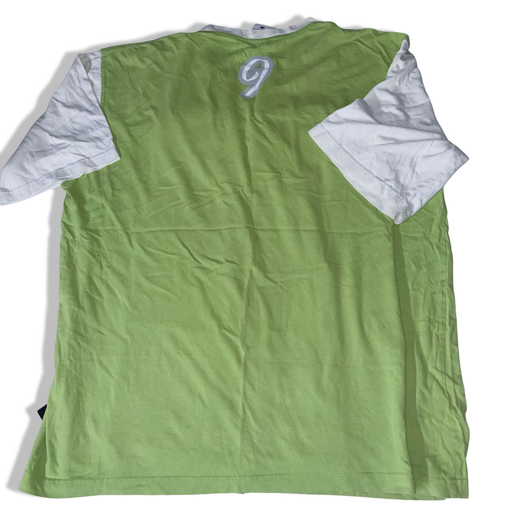 Vintage Lemon green Maxflopl graphics XL colourblock roundneck tees