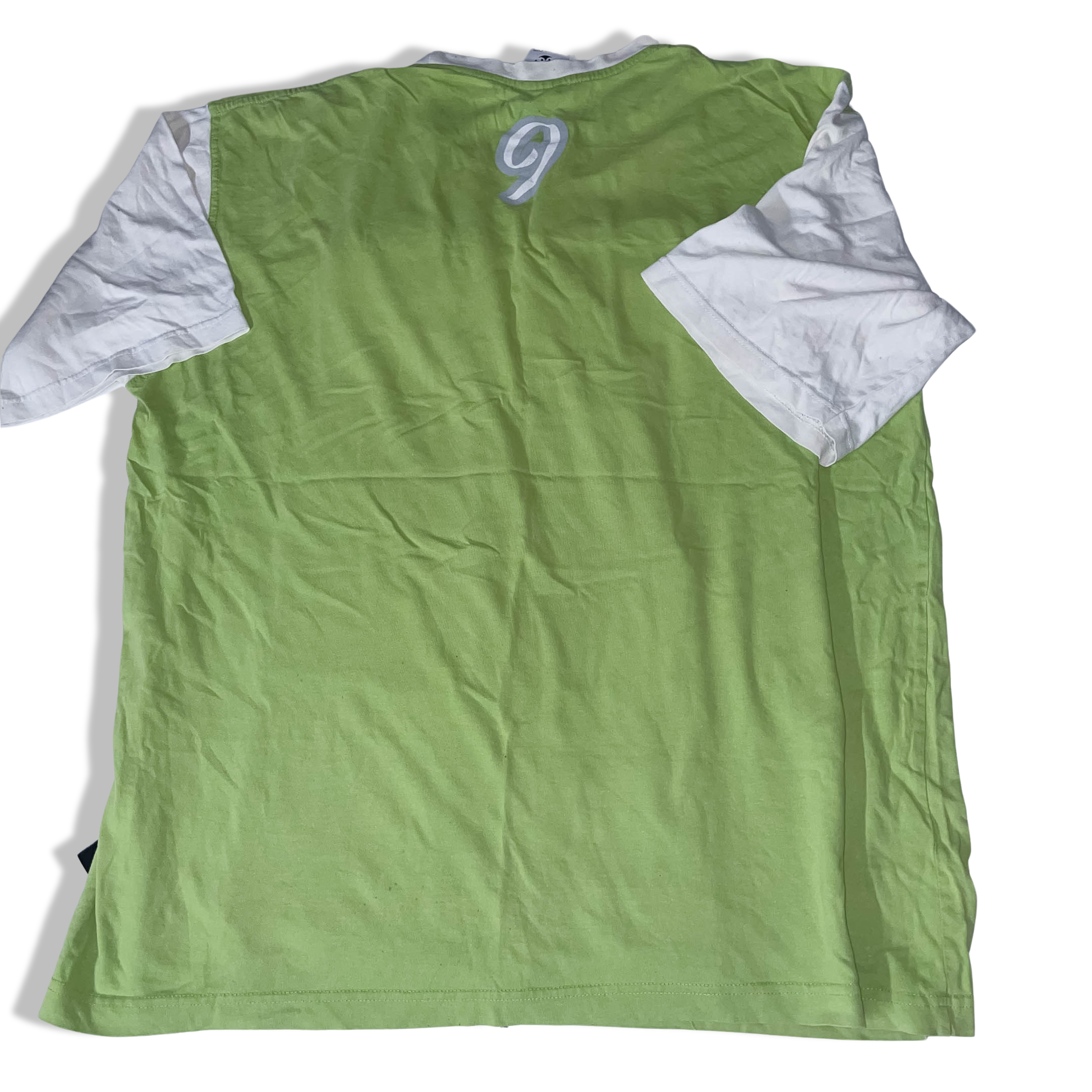 Vintage Lemon green Maxflopl graphics XL colourblock roundneck tees