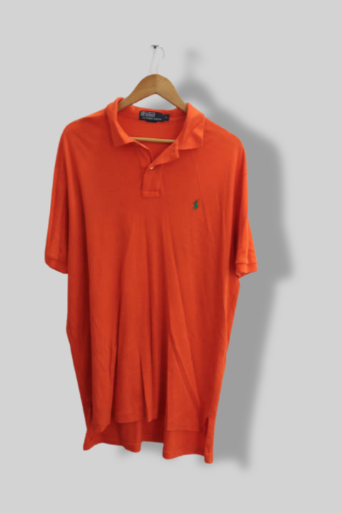 Vintage Mens Orange Polo Ralph Lauren regular fit large polo shirt
