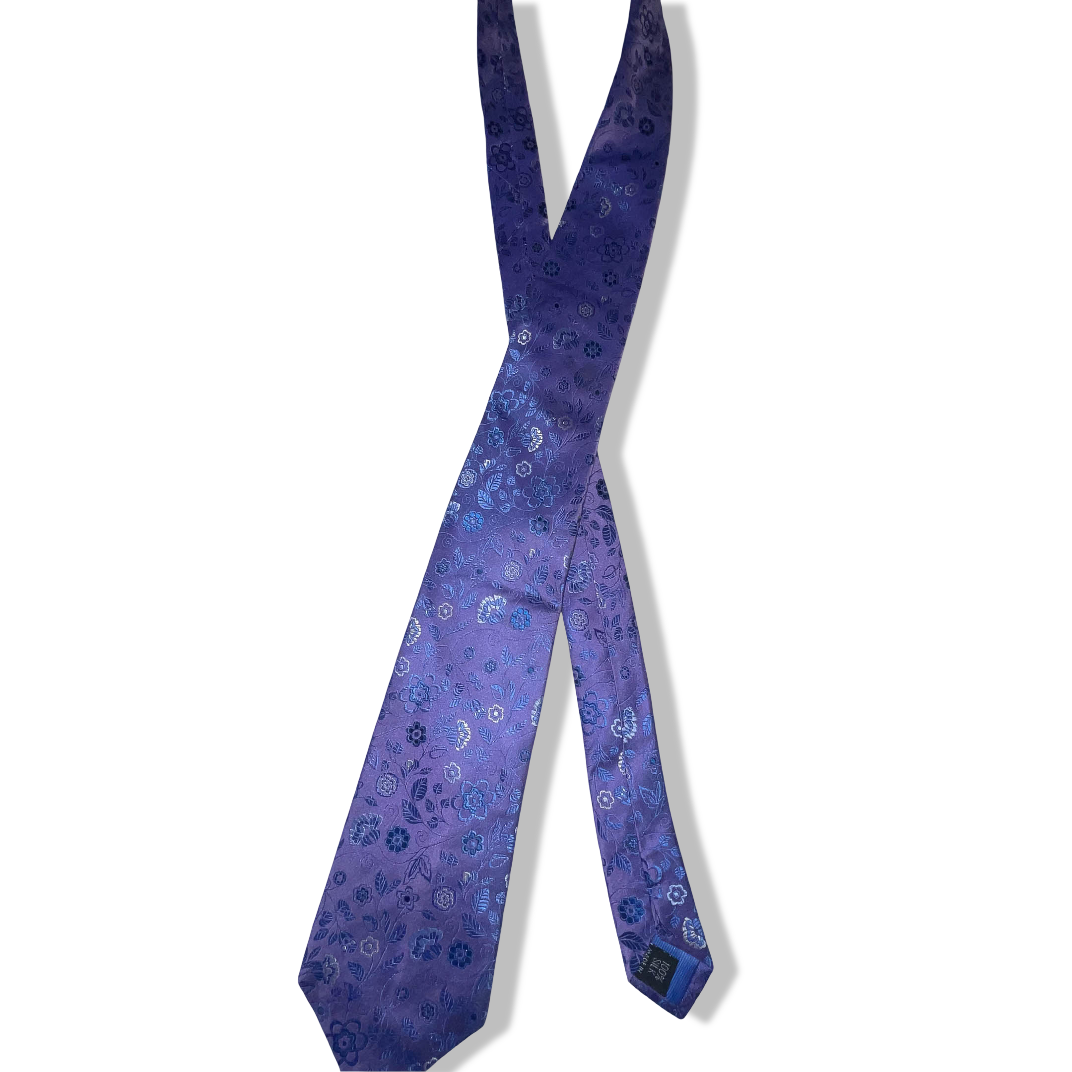 Vintage Thomas Nash purple floral print men's office tie L 56| SKU 3746
