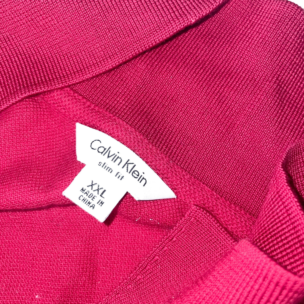 Vintage Red Calvin Klein oversize fit XXL mens polo shirt