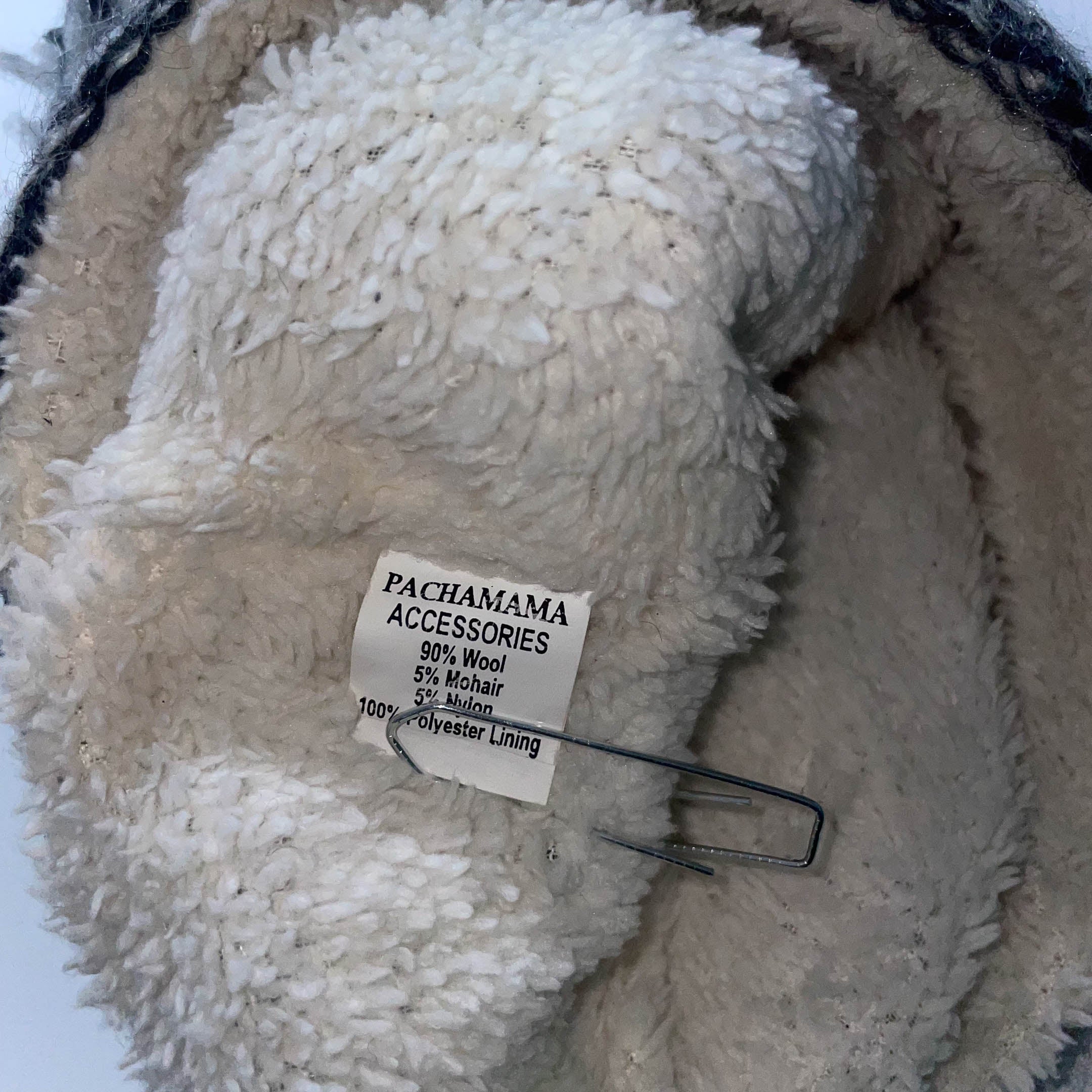 Vintage grey pachamama wool beanie cap