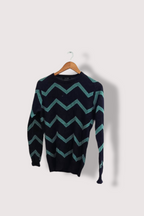 Vintage Hank green zig zag stripe womens large cotton crew neck sweatshirt