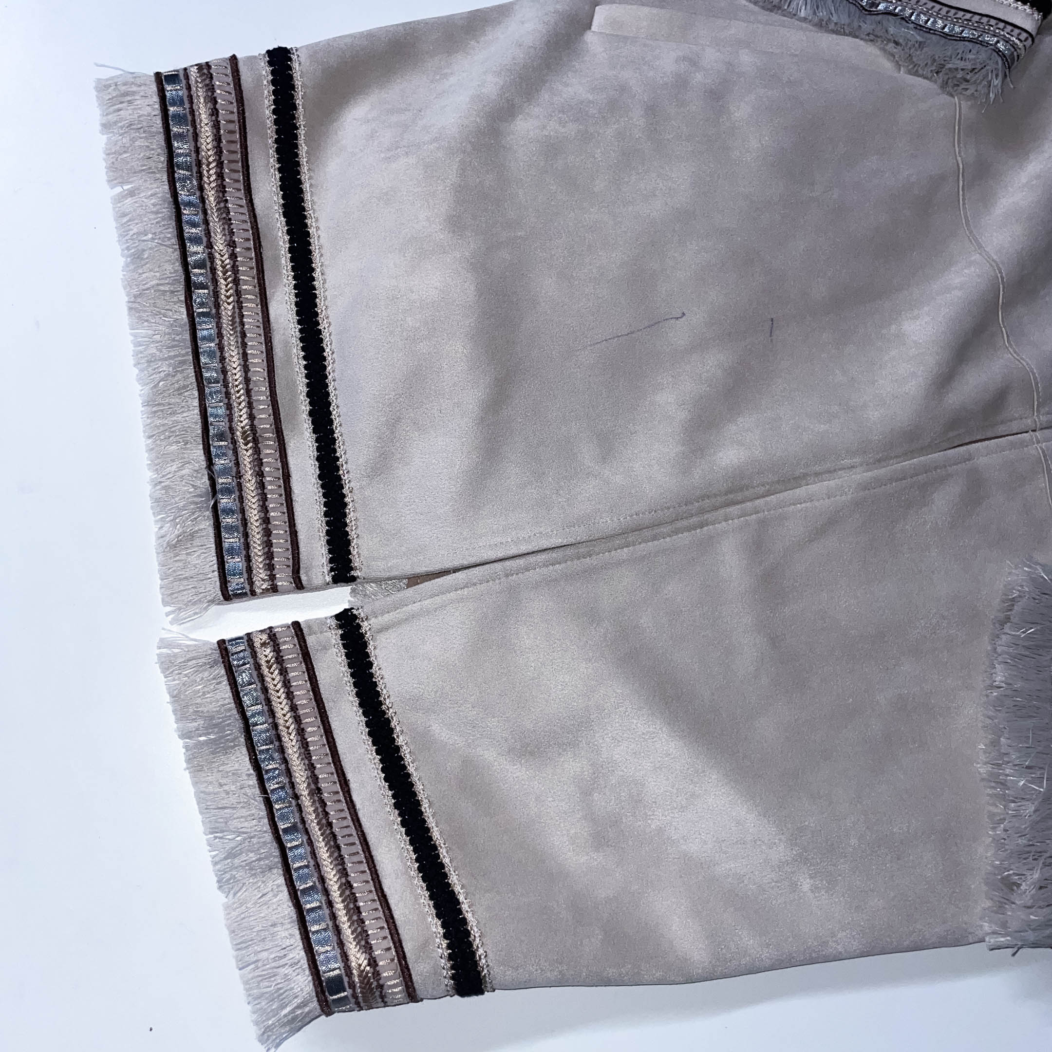 Vintage Zara Women Cream Small Fringed faux suede jacket