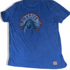 Vintage Jack &amp; Jones 90's Graphics printed mens blue Tshirt XL|L28W20|SKU 3747