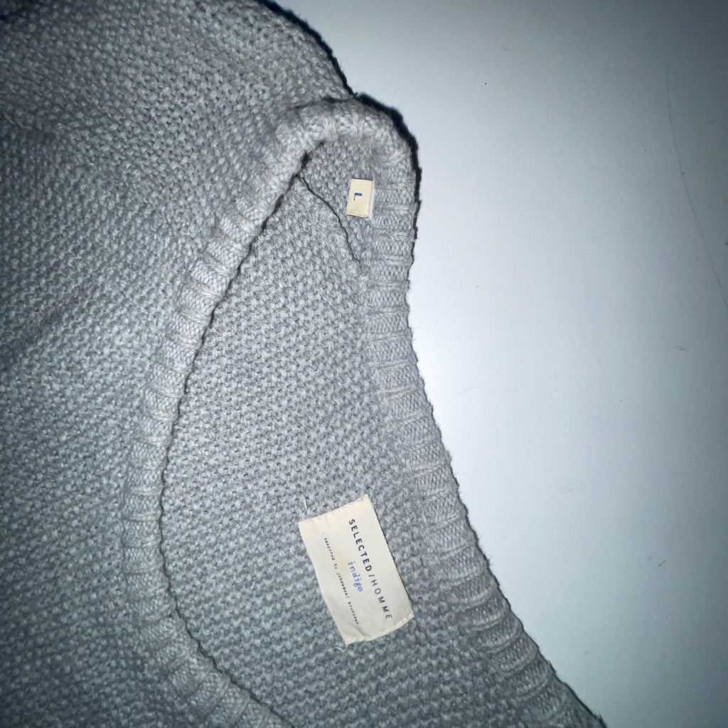 Vintage Grey Selected Homme knitted large sweatshirt