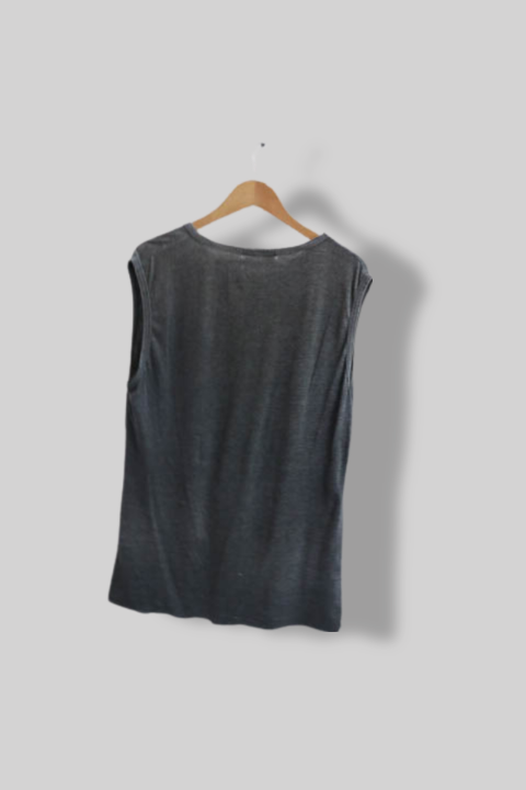 Vintage Superdry Tokyo city graphics Grey mens sleeveless Top XL