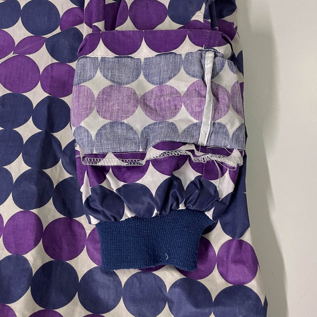 Vintage Women's Pieces Polka Dot Print Purple Hooded Rain Coat IN S/M