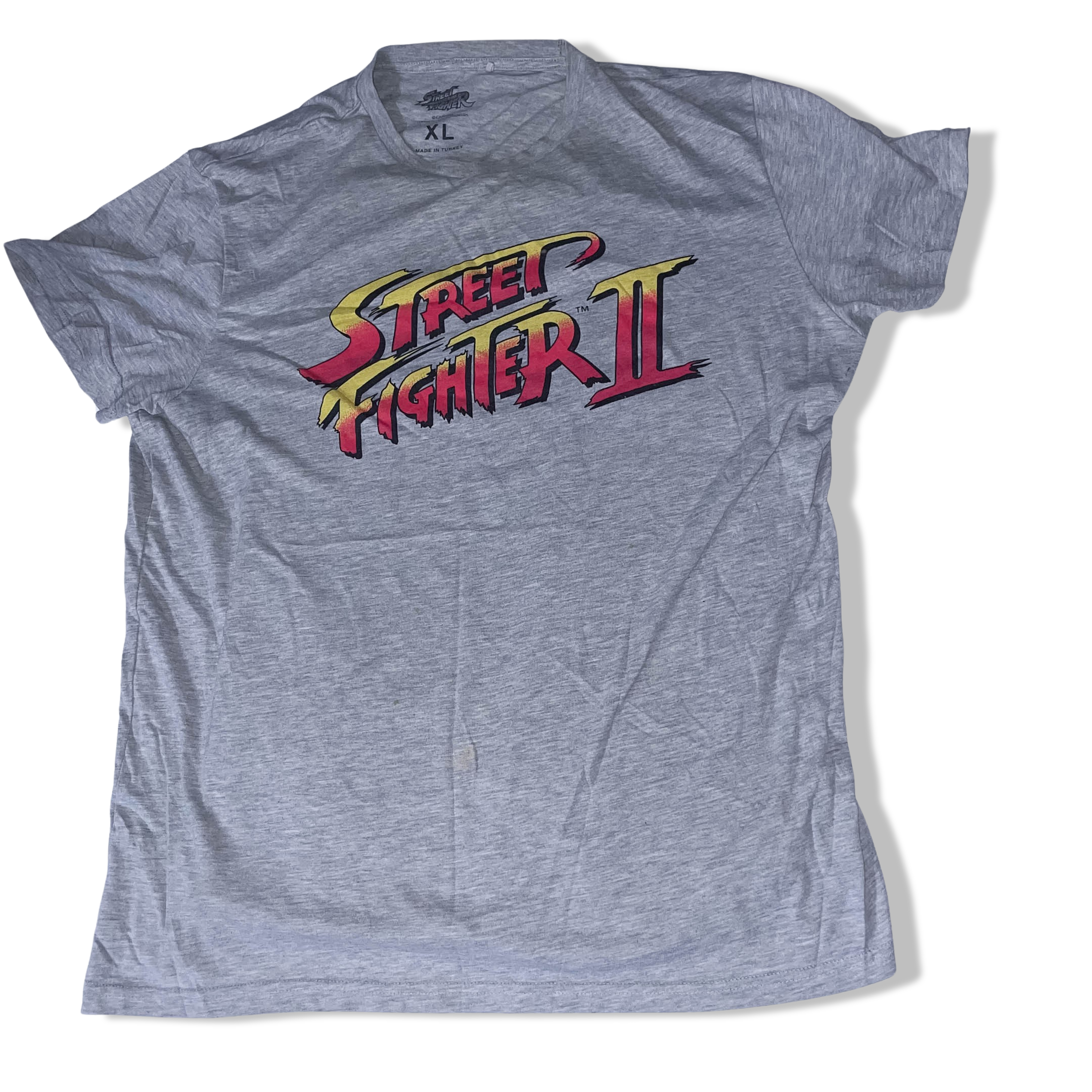 Vintage Street Fighter 2 grunge style logo grey XL tees