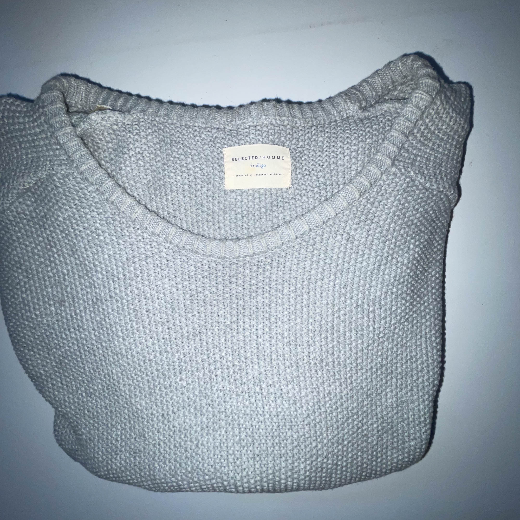 Vintage Grey Selected Homme knitted large sweatshirt