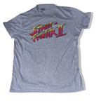 Vintage Street Fighter 2 grunge style logo grey XL tees