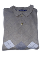 Vintage Premier man long sleeve patterned medium cream polo sweatshirt