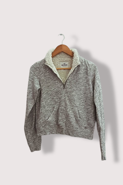 Hollister grey 1/4 zip up high neck sweatshirt size XS