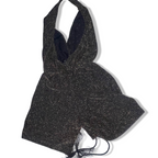 Vintage womens River Island black mini sleeveless sparkly jumpsuit UK 8