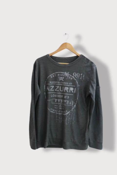 Vintage Azzurri london swear graphics grey long sleeve tees M