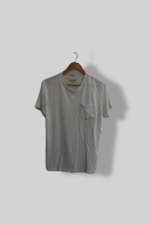 Vintage white Abercrombie & Fitch mens medium tees with front pocket