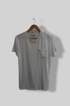 Vintage white Abercrombie & Fitch mens medium tees with front pocket