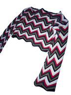 Vintage womens Multi Zig zag crochet crop sweater size XS