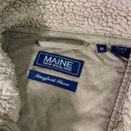 Vintage Men's Maine New England Faux Suede cream full zip jacket in M